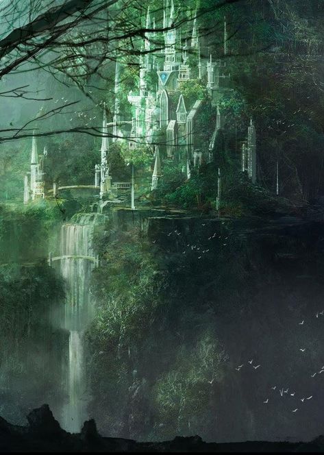 Fantasy Garden, Seni Dan Kraf, Fantasy City, Fantasy Castle, Fantasy Setting, Fantasy Places, A Castle, Fantasy Art Landscapes, Fantasy Concept Art