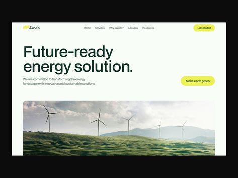 Energy Website, Green Landscape, Green Energy, Clean Design, Global Community, Sustainability, Website Design, Web Design, Energy