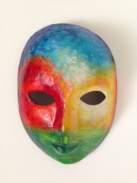 Hand painted paper mask by Fablab Mask Painting Ideas, Painting Ideas Easy, Art Mask, Mask Painting, Mask Designs, Mask Ideas, Paper Mask, Painted Paper, Art Therapy