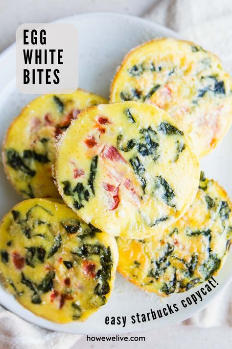 Starbucks Egg White Bites Recipe, Baked Egg Bites, Egg White Bites Recipe, Roasted Pepper Recipes, Starbucks Egg White Bites, Egg White Bites, Egg White Recipes, Starbucks Egg Bites, Sous Vide Egg