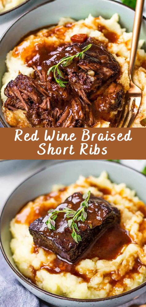 <p>Red Wine Braised Short Ribs Introduction: There’s something undeniably comforting about the rich aroma of braised meat mingling with the deep, robust scent of red wine. When you combine the two in a culinary symphony, you get a dish that’s nothing short of extraordinary. In this article, we’ll delve into the world of Red Wine […]</p> <p>The post <a rel="nofollow" href="https://cheffrecipes.com/red-wine-braised-short-ribs/">Red Wine Braised Short Ribs</a> appeared fi... Ribs In Dutch Oven, Dutch Oven Ribs, Red Wine Braised Short Ribs, Oven Ribs, Wine Braised Short Ribs, Braised Short Ribs Recipe, Short Ribs Slow Cooker, Beef Short Rib Recipes, Healthy Beef Recipes