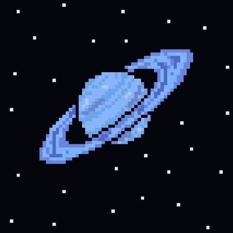 Pixel Art With Quotes, Blue Pixel Aesthetic, Saturn Pixel Art, 8 Bit Icons, Space Pixel Art, Pixel App Icons, Pixel Galaxy, Pixel Planet, Space Icons