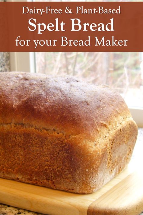 Whole-Grain Spelt Bread Recipe for Bread Machines / Breadmakers Spelt Flour Bread Machine Recipe, Alkaline Spelt Bread Recipe, Spelt Bread Recipe, Spelt Flour Recipes, Bread Machine Recipes Sweet, Spelt Recipes, Easy Bread Machine Recipes, Recipe For Bread, Bread Machines