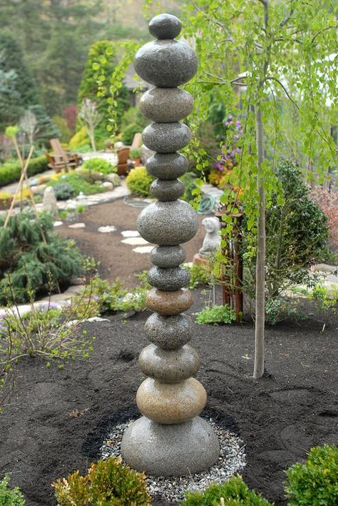 Taman Diy, Jardim Diy, Rock Garden Landscaping, Diy Gardening, Garden Fountain, Garden Fountains, Unique Gardens, Garden Art Sculptures, Garden Art Diy