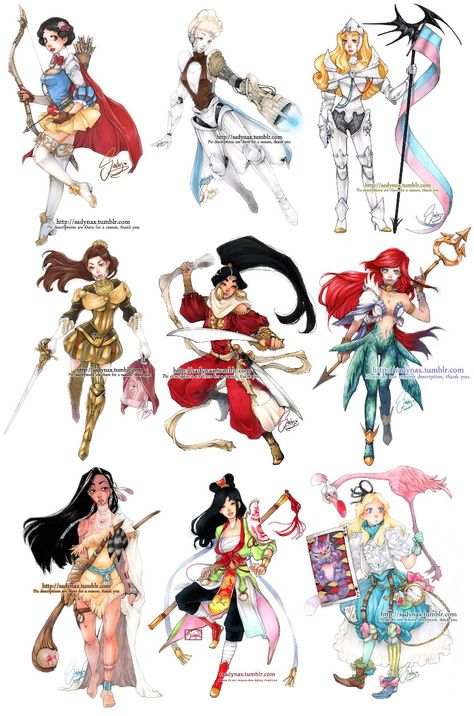 Disney Princess As Warriors, Disney Princesses As Warriors, Dnd Disney Princess, Disney Princess Redesign, Disney Princess As Villians, Disney Dnd, Disney Oc, Disney Princess Warriors, Walt Disney Princesses