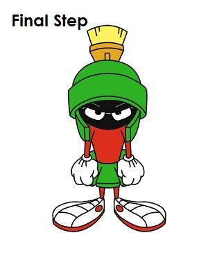 Draw Marvin the Martian Last Step Bugs Drawing, Marvin Martian, Cartoon Ideas, Characters Drawing, Photo Sculpture, Foghorn Leghorn, Drawing Lessons For Kids, Yosemite Sam, Merrie Melodies