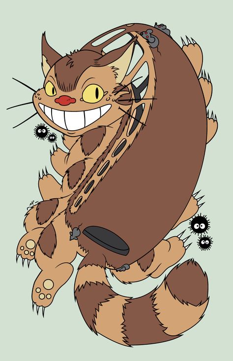 Catbus Totoro Tattoo, Catbus Totoro Drawing, Cat Bus Drawing, Catbus Totoro Wallpaper, Cat Bus Tattoo, Catbus Tattoo, Ghibli Cat Bus, My Neighbor Totoro Tattoo, Catbus Totoro