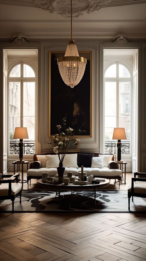 parisian interior design French Living Room Decor, Parisian Interior Design, Parisian Living Room, French Living Room Design, Interior Design Masters, French Living Rooms, Parisian Interior, French Interior Design, Italian Interior Design