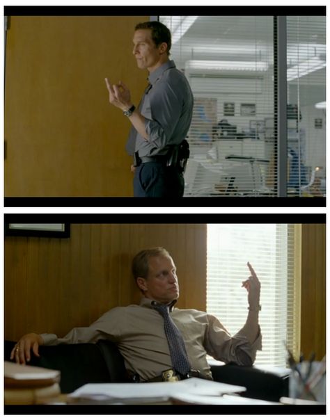 "TRUE DETECTIVE": Matthew McConaughey als Rust Cohle & Woody Harrelson als Martin Hart True Detective Quotes, True Detective Rust, Detective Office, True Detective Season 1, Cinema Stills, Red Desk, Detective Series, They Left, True Detective