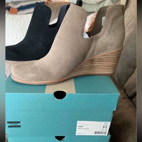 TOMS kallie wedge bootie Wedge Bootie, Toms Shoes, Bootie, Wedges, Brand New, Handbags, Plus Fashion, Closet, Fashion Trends