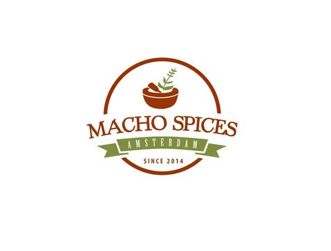 Cooking Logo Design for MACHO SPICES by wonderland | Design #4802562 Spices Logo Design, Cooking Logo Design, Spices Logo, Spices Design, Wonderland Design, Cooking Logo, Catalogue Design, Spice Company, Type Logo