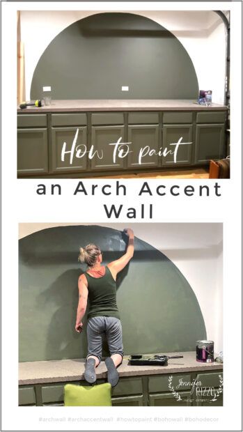 Arches On Wall Decor, Paint Nursery Accent Wall, Wall Arches Paint, Wall Paint Arch Designs, Painted Arch In Bathroom, Painted Arch Accent Wall Bedroom, How To Paint Arches On Walls, Boho Arch Wall Paint, How To Paint A Circle On A Wall