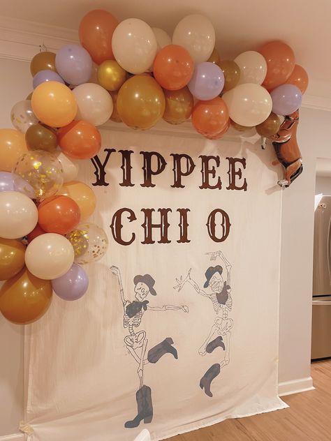 Yippee Chi O, Sorority Rodeo Theme, Rodeo Bid Day Theme, Rounding Up The Best Bid Day, Chi O Bid Day Themes, Rodeo Bid Day, Chi Omega Bid Day Themes, Bid Day Decorations, Mad Happy Bid Day