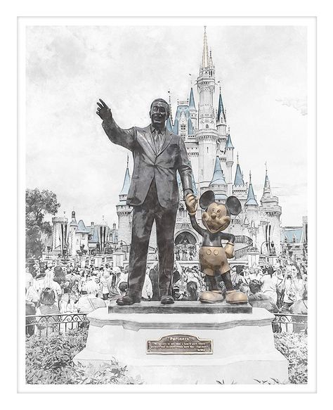 Amazon.com: Walt Disney Partner Statue Sketch Unframed Art Print - Multiple Sizes Available : Handmade Products Statue Sketch, Walt Disney And Mickey, Walt And Mickey, Unframed Art, Handmade Products, Walt Disney World, Disney Mickey, Disney Pixar, Pixar