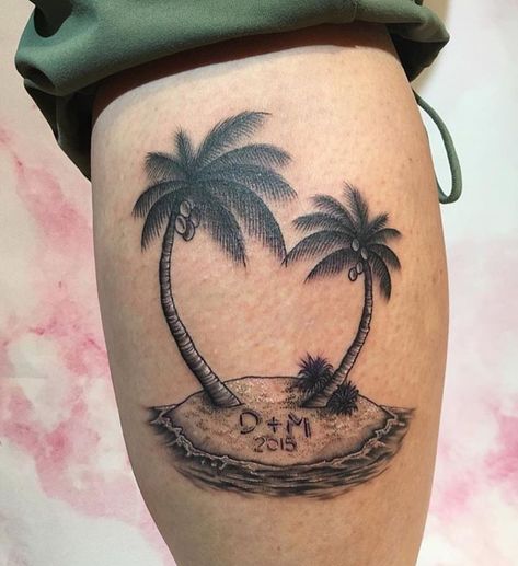 Palm trees with initials written in the sand Can you spot the hidden heart? Artist: @katalinamolnar . . . . . #tattooartist… | Instagram Canadian Tattoo, Medusa Tattoo Design, Names Tattoos For Men, Tattoos To Cover Scars, Pink Monkeys, Buddha Tattoo, Medusa Tattoo, Female Tattoo Artists, Initial Tattoo