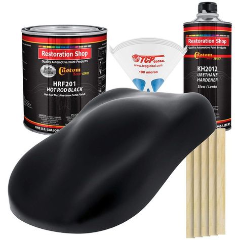 Custom Shop Hot Rod Black - Hot Rod Flatz Urethane Automotive Flat Matte Car Paint, 1 Gallon Kit Matte Car Paint, Black Car Paint, Matte Cars, Matte Black Cars, Auto Paint, Bentley Car, Painted Pony, Car Paint, Automotive Paint