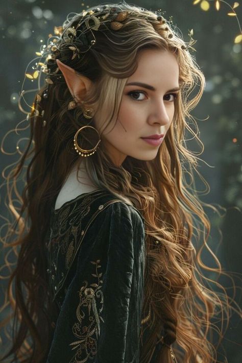 Elf Forest Aesthetic, Wood Elf Aesthetic, Witcher Characters, Dnd Druid, Elf Face, Female Elf, Forest Elf, Enchanted Wood, Wood Elf