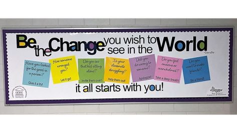 Local students encouraged to ‘be the change’ - The Tryon Daily Bulletin | The Tryon Daily Bulletin Classroom Door Decorating, Polk County, Bulletin Board Ideas, Middle School Classroom, Be The Change, Middle School Math, School Counseling, Positive Messages, Student Encouragement