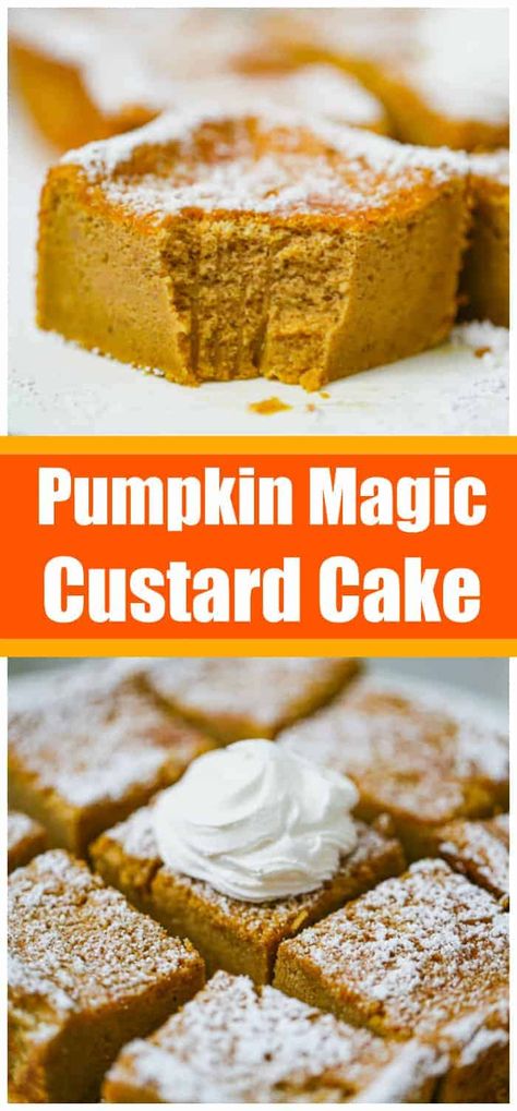 Homestead Baking, Pumpkin Custard Pie, Custard Cakes, Pumpkin Magic, Magic Custard Cake, Assorted Cookies, Custard Tarts, Pumpkin Treats, Layered Cakes