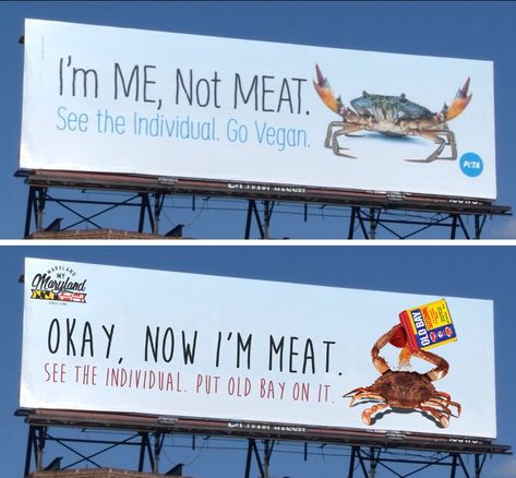 Now I'm Meat - Album on Imgur Go Vegan, Old Bay, Baguio, Fresh Memes, Know Your Meme, Going Vegan, Funny Signs, Peta, The Words