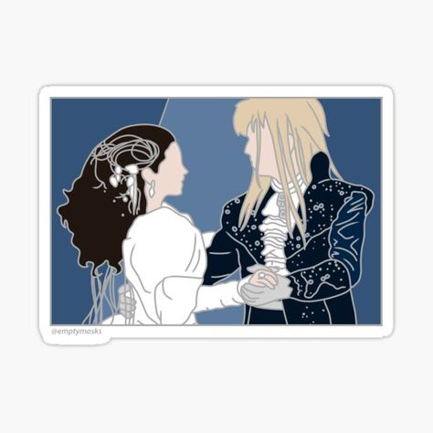 "Labyrinth Sticker 1 - Sarah and Jareth" Sticker by emptymasksart | Redbubble Labyrinth Stickers, Sarah And Jareth, Labyrinth Jareth, Labyrinth 1986, Labyrinth, That Way, Vinyl Decal Stickers, Vinyl Decal, Independent Artist