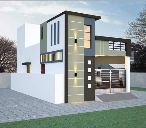 Pin by Mubarak Ajm on ajm in 2022 | Small house front design, House balcony design, Small house design exterior Front Elevation Designs Ground Floor, Single Floor Front Elevation Designs, Ground Floor Elevation Design Modern, Design Small House, Home Front Elevation, Front Building Design, House Structure Design, 20x40 House Plans, Building Front Designs