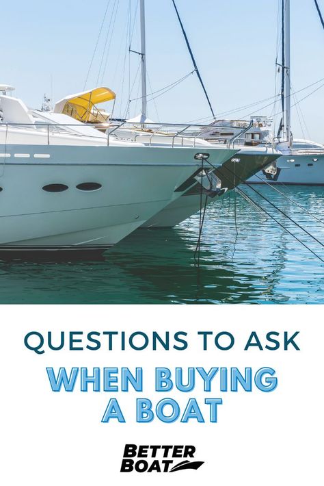 Have you been searching for your first boat as a boat owner and not sure where to start? Whether you are searching for a new pontoon boat, sailboat, fishing boat, or even a yacht, making sure you ask the right questions can save you time and have you out on the water traveling to new beautiful places in no time! Head over to the blog to learn what question to ask when buying a boat so you can start sailing this summer! #buyingaboat #boatlife #sailboat #pontoon #boaatingtips Boating Hacks, Boating Tips, Mega Yachts, Question To Ask, Living On A Boat, Buy A Boat, What Questions, Boat Ideas, Asking The Right Questions