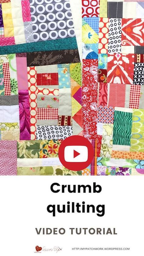 Scrap Quilt Tutorial, Crumb Quilting Ideas, Crazy Quilt Ideas, Crumb Quilts Ideas Block Patterns, Quilting With Scraps, Crumb Quilting Tutorials, Quilting Videos Tutorials, Crumb Quilts Free Pattern, Crumb Patchwork