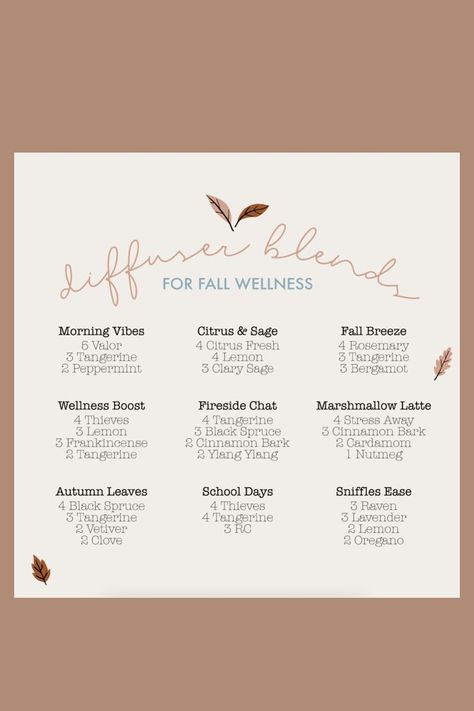 This collection of diffuser blends is perfect for the changing of seasons and that entails! From blends for a cozy home to immune support to festive aromas, these oils are perfect as we head toward cooler weather! My diffusers is running 24/7, supporting the immune system, respiratory system, emotions, cleansing the air and making things smell divine - all at the same time! Diffuser Blends For Immune Support, Immune Diffuser Blend, Immune Essential Oil Blend, Thieves Diffuser Blend Immune System, Immunity Oil Diffuser Blend, Immune Support Diffuser Blend, Theives Oil Diffuser Blends Fall, Fall Essential Oils, Cinnamon Bark