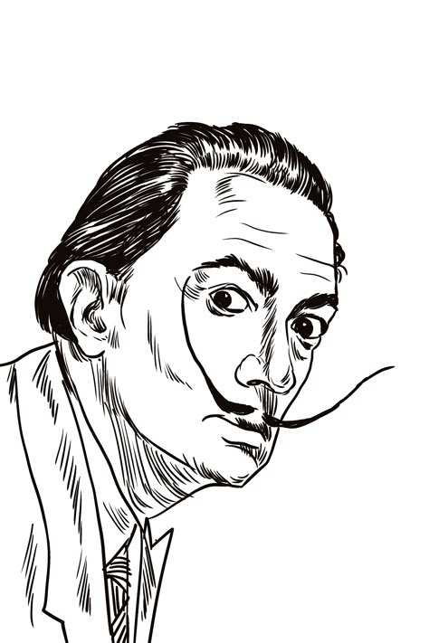 Dali Drawing, Salvador Dali Drawing, Mustache Art, Botticelli Art, Dali Artwork, Salvatore Dali, Salvador Dali Paintings, Salvador Dali Art, Dali Paintings