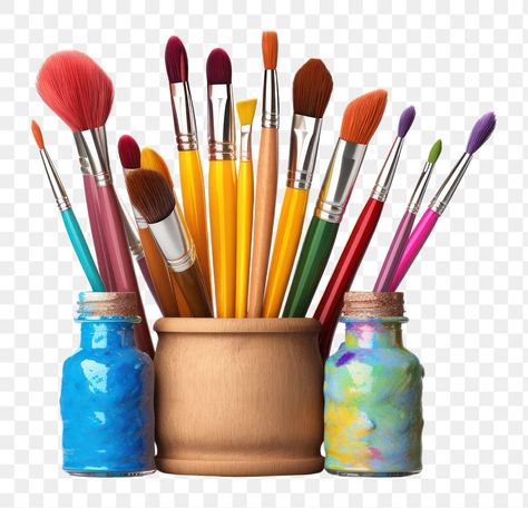 Paint Brush Png, Png Art, Brush Paint, Painting Accessories, In A Jar, Paint Brush, Paint Brushes, Art Supplies, White Background