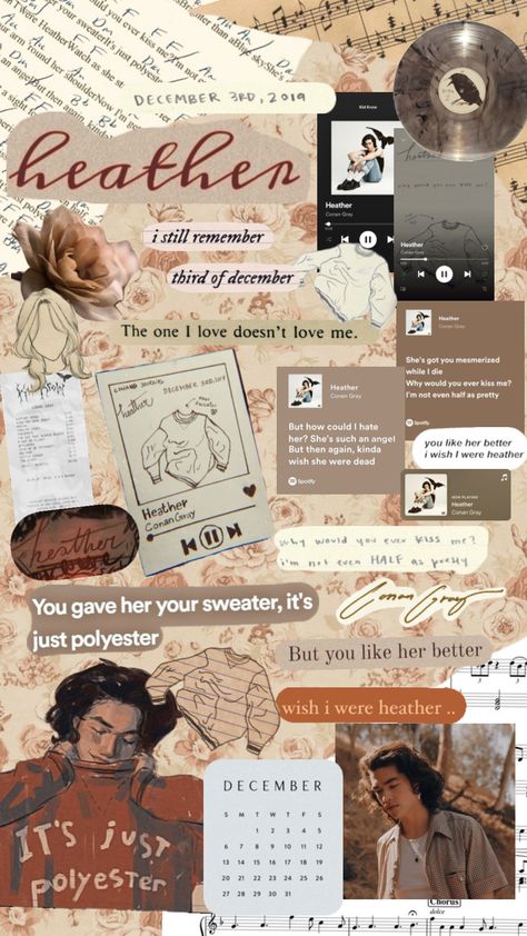 #heather #vintage #aesthetic #conangray #conanslay #brown #beige #music #heatherconangray #3rdofdecember #song #heatherday 💙happy birthday  @shapwinter26 !💙 Heathers Wallpaper, Conan Gray Aesthetic, Christian Backgrounds, Gray Aesthetic, Cute Doodles Drawings, No One Loves Me, Taylor Swift Wallpaper, Cool Wallpapers Art, Conan Gray