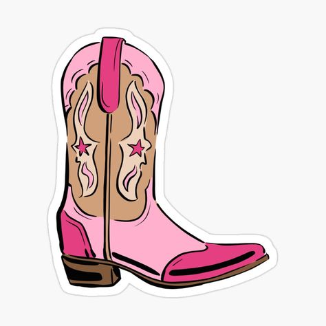 Get my art printed on awesome products. Support me at Redbubble #RBandME: https://www.redbubble.com/i/sticker/Pink-Cowboy-Boot-by-alexnoellejones/146509953.EJUG5?asc=u Cartoon Cowgirl Boots, Animated Cowboy Boots, Cowboy Hat And Boots Drawing, Drawing Cowboy Boots, Cowboy Boots Clipart, Cowboy Boots Sticker, Cowboy Boot Sticker, Cartoon Cowboy Boots, Cowgirl Boots Drawing