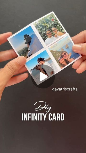 Gifts With Photos Ideas, Card With Pictures Diy, Infinite Card Diy, Infinity Folding Card, Diy Card With Photos, Card With Photos Handmade, Diy Gift With Photos, Infinity Card Ideas, Infinity Cards Tutorial