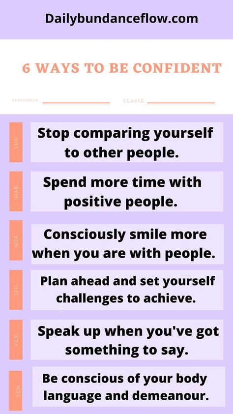 How to be more confident in yourself Affirmations Confidence, Confidence Affirmations, Be More Confident, Stop Comparing, Positive People, Comparing Yourself To Others, Planning Ahead, Common Sense, Body Language