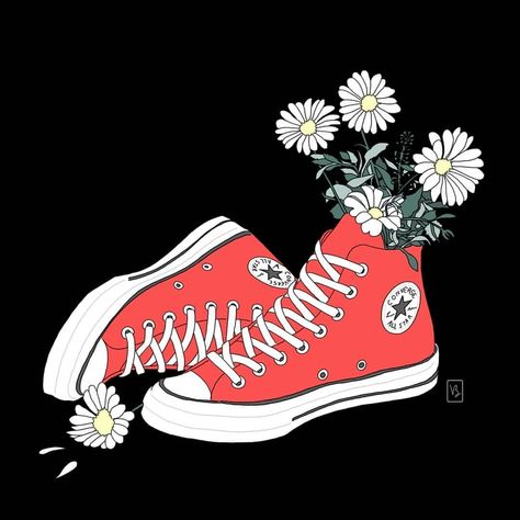 Converse Drawing Sketch, Converse Heart Wallpaper, Converse Drawing Ideas, Drawing On Converse, Art Converse, Converse Wallpaper, Converse Drawing, Jordan Painting, Tumblr Drawings