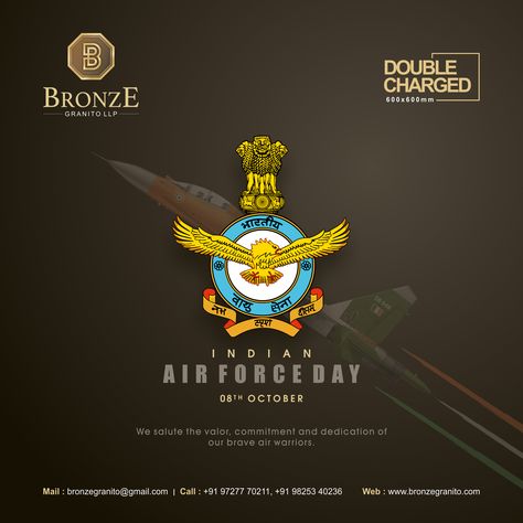 Indian Air Force Day 8th October #airforceday #airforce #military #aviation #airplane #airpower #airman#fighterpilot #army #BronzeGranito #DoubleChargeVitrifiedTiles #Ceramic #MorbiCeramic #HubofCeramic Armed Forces Flag Day, Indian Air Force Day, Air Force Wallpaper, Air Force Day, National Defence Academy, Banner Shapes, Republic Day India, Sister Day, Inspirational Quotes Wallpapers