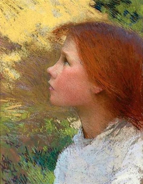 Head Of A Young Girl (Rose Grimsdale) George Clausen George Clausen, Modern Painters, Portraits Pastel, Dry Pastels, Dry Point, Dante Gabriel Rossetti, John Everett Millais, Chalk Pastel, Sketch Portrait