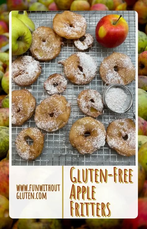 Apple Fritter Gluten Free, Gluten Free Apple Fritters, Gluten Free Apple, Apple Fritter, Fried Apples, Tapioca Flour, Apple Fritters, Gluten Free Sugar Free, Gf Recipes