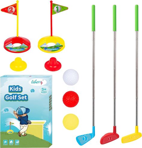 Amazon.com: Liberry Kids Golf Set, Retractable Toy Golf Clubs for Toddlers, Mini Golf Set for Children Age 3 4 5 Years Old : Toys & Games Golf Toys, Boys Golf, Golf Club Sets, Golf Set, Kids Golf, Kids Gift Guide, Mini Golf, Kids Hands, Age 3