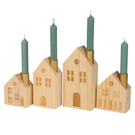 Discover the unique Advent wreath row of houses - the perfect decoration for the Christmas season! With its 4 wooden houses as candle holders for tapered candles, this Advent decoration is not only an eye-catcher, but also a practical and safe way to create a cozy atmosphere in the run-up to Christmas. The dimensions of 36x5x20 cm ensure that the row of houses will fit on any table or sideboard. The natural wood finish gives a rustic charm that puts any home in a festive mood. The special thing Modern Advent Wreath, Row Of Houses, Advent Candle Holder, Advent Decorations, Advent Candle, Tapered Candles, Wooden Candle Holder, Advent Candles, Advent Wreath