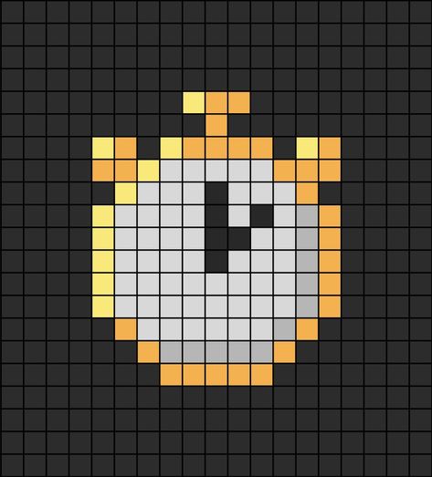 A pixel art template of a vintage golden stopwatch. Clock Perler Beads, Alice In Wonderland Pixel Art, Clock Cross Stitch Pattern, Minecraft Clock, Clock Cross Stitch, Alice In Wonderland Clocks, Grid Art, Fair Isle Chart, Melting Clock