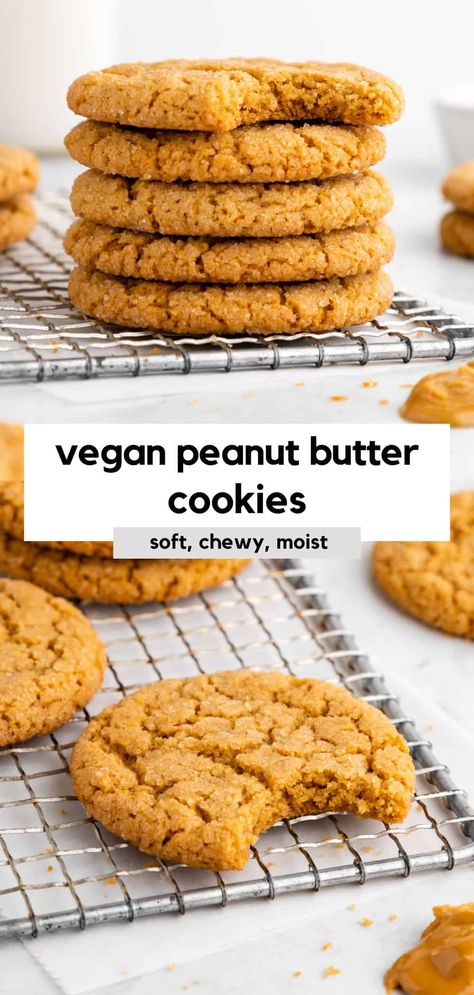 Peanut Butter Vegan Cookies, Gf Df Peanut Butter Cookies, Easy Vegan Peanut Butter Cookies, Peanut Butter Cookies Soft, Eggless Peanut Butter Cookies, Best Vegan Cookies, Healthy Vegan Cookies, Butter Desserts, Salty Cookies