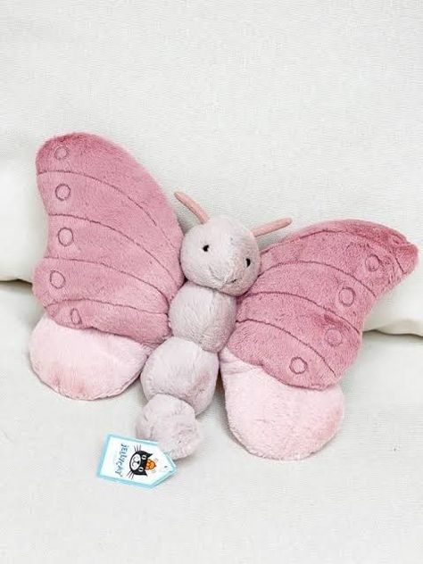 Butterfly Jellycat, Butterfly Stuffed Animal, Cheeky Grin, Jellycat Stuffed Animals, Teddy Bear Girl, Buddy Love, Bear Girl, Pretty Animals, Pink Butterfly