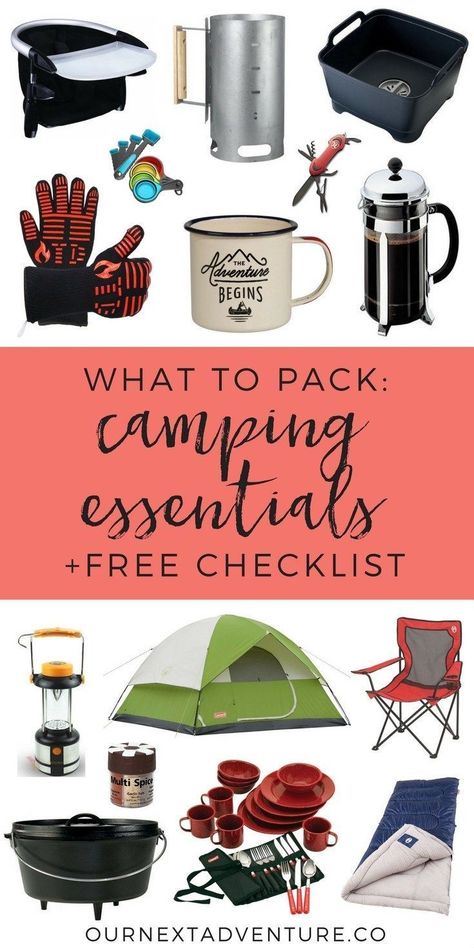 What essential gear do you need for a success family camping trip? Get a free camping essentials checklist now! #familytravel #camping // Plan Camping Trip | What to Pack | Camping Gear | Camping Essentials | Camping with Kids | Glamping Gear | What to Bu #rvcampingchecklistthingsto Camping Hacks With Kids, Camping Essentials List, Zelt Camping, Camping Bedarf, Essentials Checklist, Camping Diy, Camping Must Haves, Retro Camping, Camping List