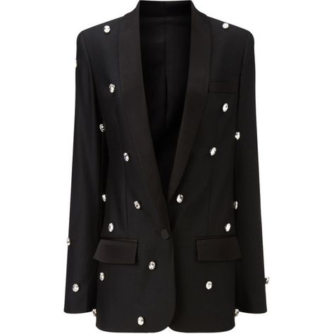 Racil Black Diamante Bling Soho Jacket ($1,415) ��❤ liked on Polyvore featuring outerwear, jackets, blazer, light weight jacket, tux jacket, shawl jacket, wool tuxedo and shawl lapel tuxedo Jackets To Wear With Dresses, Shawl Tuxedo, Shawl Lapel Tuxedo, Black Tuxedo Jacket, Black Dinner, Chic Outerwear, Looks Country, Lace Blazer, Black Shawl