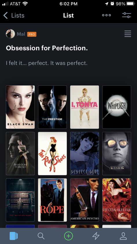 Whiplash And Black Swan, Dark Feminine Films, Letterboxd List Aesthetic, Male Manipulator Movies, Entp Movie List, Psychological Movies To Watch, If This Is Her Vibe Run, Making Movies Aesthetic, Goth Movies List