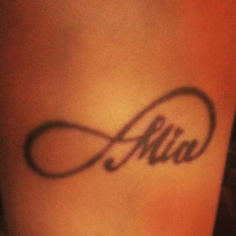 Mia Mia Tattoo Name, Mia Tattoo, Tattoo Name, Name Tattoos, Pretty Tattoos, Infinity Tattoo, Tatting, Tattoo Ideas, Tattoos