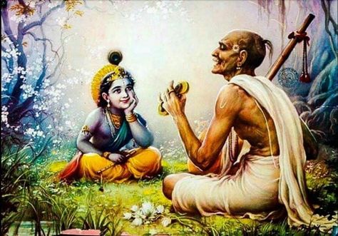 Painting of blind poet Sur Das with Sri Krishna by Raghuvir Mulgaonkar - IndiaSpeaks Krishna Mantra, Radha Krishna Quotes, Gita Quotes, Krishna Book, Radha Krishna Love Quotes, Little Krishna, Vedic Art, Lord Krishna Wallpapers, Jai Shree Krishna