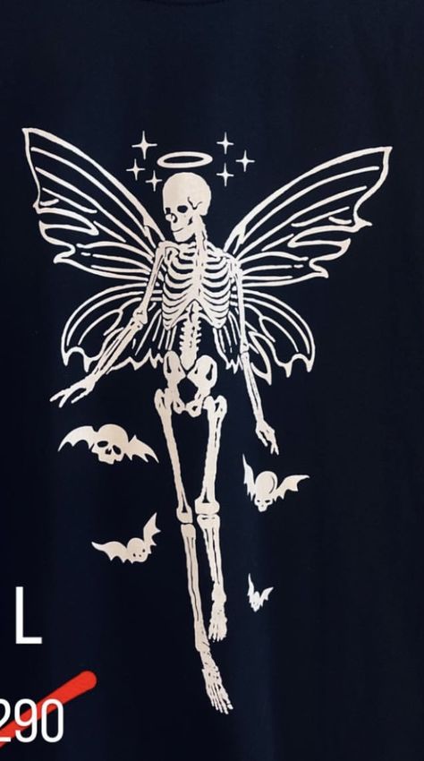 Skeletons With Wings, Skeleton Fairy Tattoo, Skeleton With Butterfly Wings, Skeleton With Wings, Skeleton Project, Fairy Skeleton, Skull Fairy, Skeleton Fairy, Skeleton Embroidery